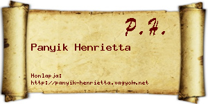 Panyik Henrietta névjegykártya